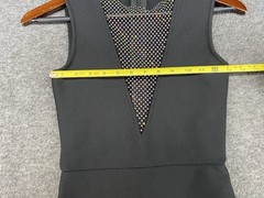 Bella Barnett Women&rsquo;s Bodycon Sleeveless Mini Black Dress Rhinestones Size Small