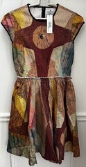 New! Making The Cut Women’s Earth Tone Abstract Dress Stretch Size XS