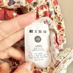 RIXO Laney Floral Mini Babydoll Dress Square Neck Bow Red And White US 10