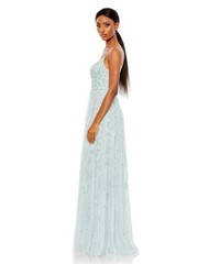 Mac Duggal Size 16 Seamist Green 9166 Formal Embellished A-line Gown Dress NWT