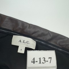 A.L.C. Dress Womens 8 Brown Andie Faux Leather Strapless Ruched Midi Goth Edgy