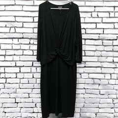 The Limited Dress Womens 3X solid black Twist Cross Empire Waist Plus Size NWT
