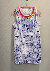 Lilly Pulitzer size-14 Mila Shift Tiki Pom Pom Purple Dress
