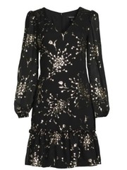 Effortlessly Chic & Elevated| Kensie |Floral Metallic Gold Drop-Waist Dress|SZ 6