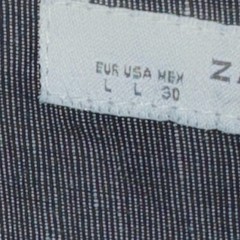 Zara Basic Black Light Denim Wash Tie Waist Dress Size Large