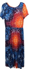 NWT LuLaRoe Medium Blue Orange Red Black Gray Empire Waist Riley Midi Maxi Dress