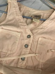 Vintage Tickets, Women 5/6 (M), Beige Sleeveless Pullover Denim Top Maxi Dress