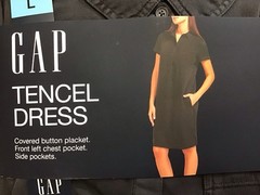 New GAP Large Womens Lightweight Relaxed Fit Pocketed Tencel Dress gray (D12)
