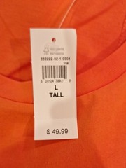 GAP – Sleeveless Orange Midi Cotton Knit Dress with Tie Back – Large Tall nwt