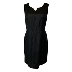 Savannah Black Basic Sheath Dress Women&rsquo;s Size 12 Formal Lined Slit Back