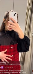 ZARA FW24 COMBINATION STRUCTURED MINI DRESS M Red/Black 8982/155 NWT Christmas