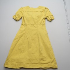 Downeast Yellow Button Front Dress Size Medium Cotton Stretch Mod Retro