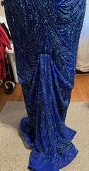 Juniors Amara Prom Gown Size 6 Formal Dress Strapless Royal Blue Beaded