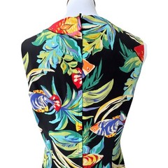 Vintage Dress 100% Silk Medium Tropical Fish Art to Wear Cruise Semi Formal 10
