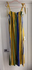 Topshop Poplin Stripe Maxi Dress Yellow and Blue Size Medium NWT