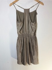 BCBGeneration Dark Spice Shimmer Open Back Ruffle Dress M
