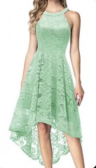 New Mint Green Lace High Low Halter Dress Women’s S