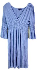 Max Edition Large Blue Soft Stretch Dress / Cover Up Bell Sleeves EUC