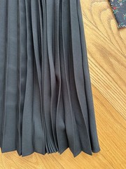 Sandro Paris Pleated Button Front Midi Dress Belted Black Size 42 EU/10 US