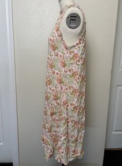 Gibson Latimer Floral Halter Swing Dress Ruffle Neck Boho Cottagecore M