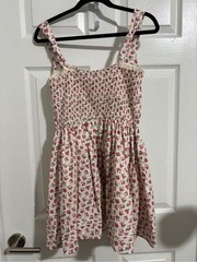 Thirty Thirty Rose Floral Smocked Sundress L Tie Front Cottagecore