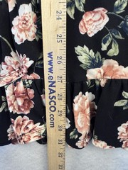 J for Justify Floral Off Shoulder Dress Women’s Large Black Pink Smocked Ruffle