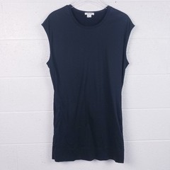 Helmut Lang Black Quell Jersey T-Shirt Mini Dress Short Sleeve Pockets Size S