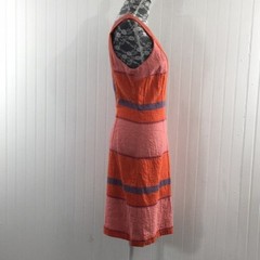 HD In Paris Orange Blue Textured Sheath Dress Womens 2 Sleeveless Anthropologie