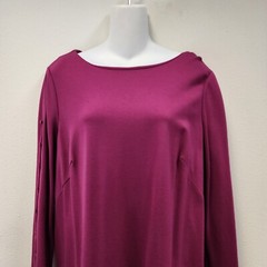 Chico&rsquo;s Shift Midi Dress Vanity Sz 2 Pink 3/4 Sleeves Zip Back Old Money Classy