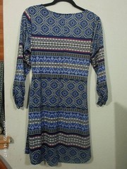 New Directions Blue printed pullover shift dress Size: M