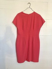 Anne Klein Pink/Melon Solid Sheath Dress Size 8 Zipper