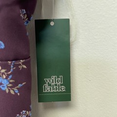 Wild Fable Women&rsquo;s Purple Floral Ruffle V-Neck Mini Sleeveless Dress Size L