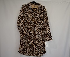 NWT Nordstrom Leopard Print Shirt Button Down Dress Small