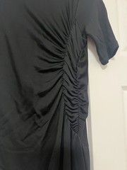 Et Ochs Womens The Isabelle Black Ruched Short Sleeve Midi Bodycon Dress 4, Zip
