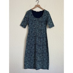 Peruvian Connection Byzantine Cotton Jersey Scoop Neck Midi Dress Small Floral