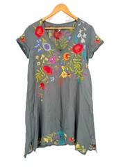 Johnny Was 3J Workshop Provence Drape Tunic Dress Small Embroidered Floral Boho