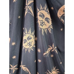 Horoscopez Dolls Kill Celestial Mesh Mini Dress 2X Black Gold Sun Moon Stars