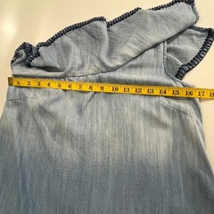 Cloth & Stone Chambray One Shoulder Dress Ruffle Women S Blue Shift Boho Coastal