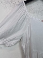 Finery White Plain Midi Smock Dress Puff Sleeve UK 16 NEW