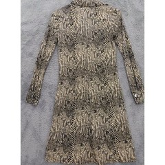 Michael Kors Snake Print Button Front Shirt Dress Long Sleeve Pockets Petite P