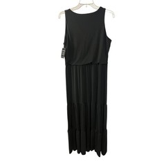 Boston Proper NWT Women&rsquo;s Knit Maxi Dress V-Neck Sleeveless Tiered Black- Size M