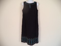Women&rsquo;s Dress. Sag Harbor. 10. Black. 55% Linen/ 45% Rayon. Short Sleeve.