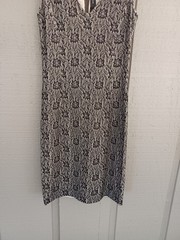 St John Women Knit Dress Size 2 Old Money Wool Blend Sleeveless Keyhole Back