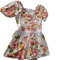 Sugar Lips Floral Mini Dress M Puff Sleeve Cottagecore Coquette Spring Chic