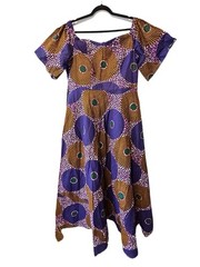 HOS14 Women’s XL 48 Australian Boho Maximalist Maxi Off The Shoulder Dress