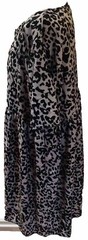 SHEIN Knee Length Lightly Elastic Waist Black/Ivory Animal Print Dress U.K. 3XL