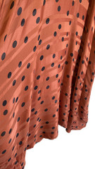 Numph Rust Navy Polka Dot Short Sleeve Midi Dress Size 40 Terracotta UK 10 -12