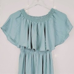 Show Me Your Mumu Hacienda Off The Shoulder Maxi Dress Silver Sage Crisp XXS NWT