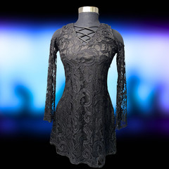 Material Girl Lace Dress Women’s M Black Glamcore Modern Romance Dark Bridalcore