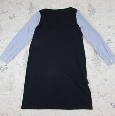 NEW Fall Talbots Stripe Interlock Shift Dress knit Indigo Blue womens medium m